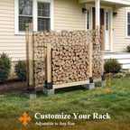 Mr Ironstone Firewood Rack Outdoor Indoor, Adjustable To Any Length Firewood Log Rack Brackets Kit, Heavy Duty Fire Wood Storage Racks, Fireplace Wood Holder For Patio Deck