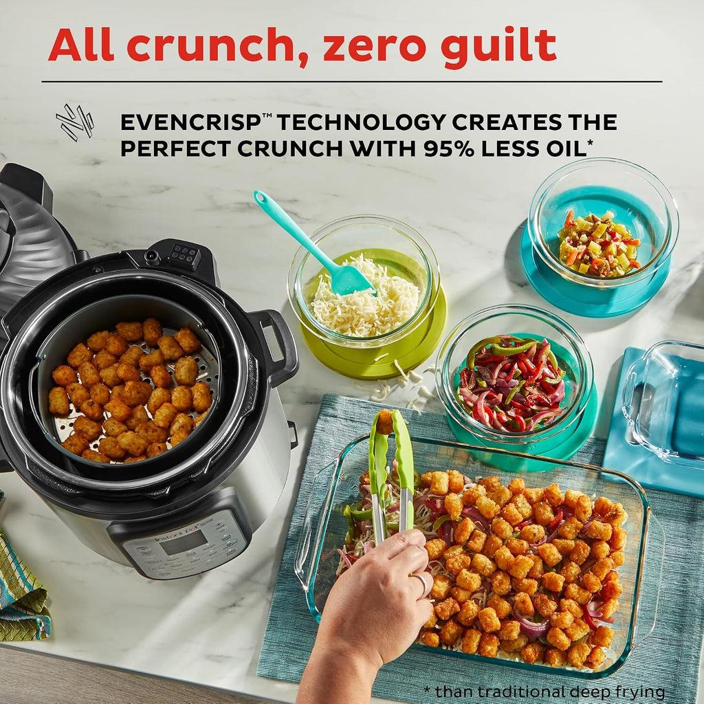Instant Pot Duo Crisp 11-In-1 Air Fryer And Electric Pressure Cooker Combo With Multicooker Lids That Air Fries, Steams, Slow Cooks, Sautés, Dehydrates, & More, Free App With Over 800 Recipes, 6 Quart