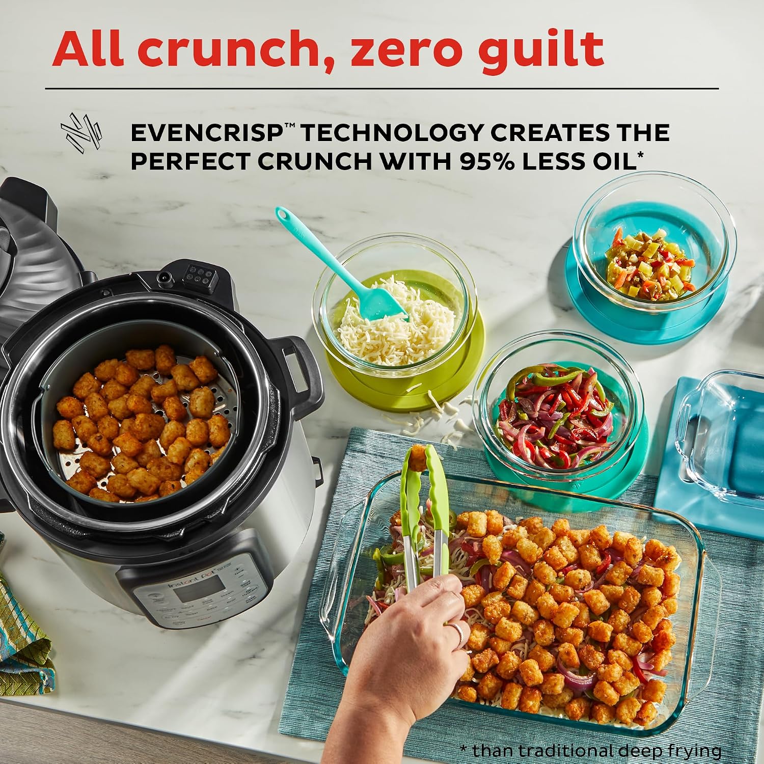 Instant Pot Duo Crisp 11-In-1 Air Fryer And Electric Pressure Cooker Combo With Multicooker Lids That Air Fries, Steams, Slow Cooks, Sautés, Dehydrates, & More, Free App With Over 800 Recipes, 6 Quart