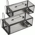 2-Pack Rat Traps Humane Live Mouse Vole Chipmunk Trap Cage For Indoors And Outdoors (Black)
