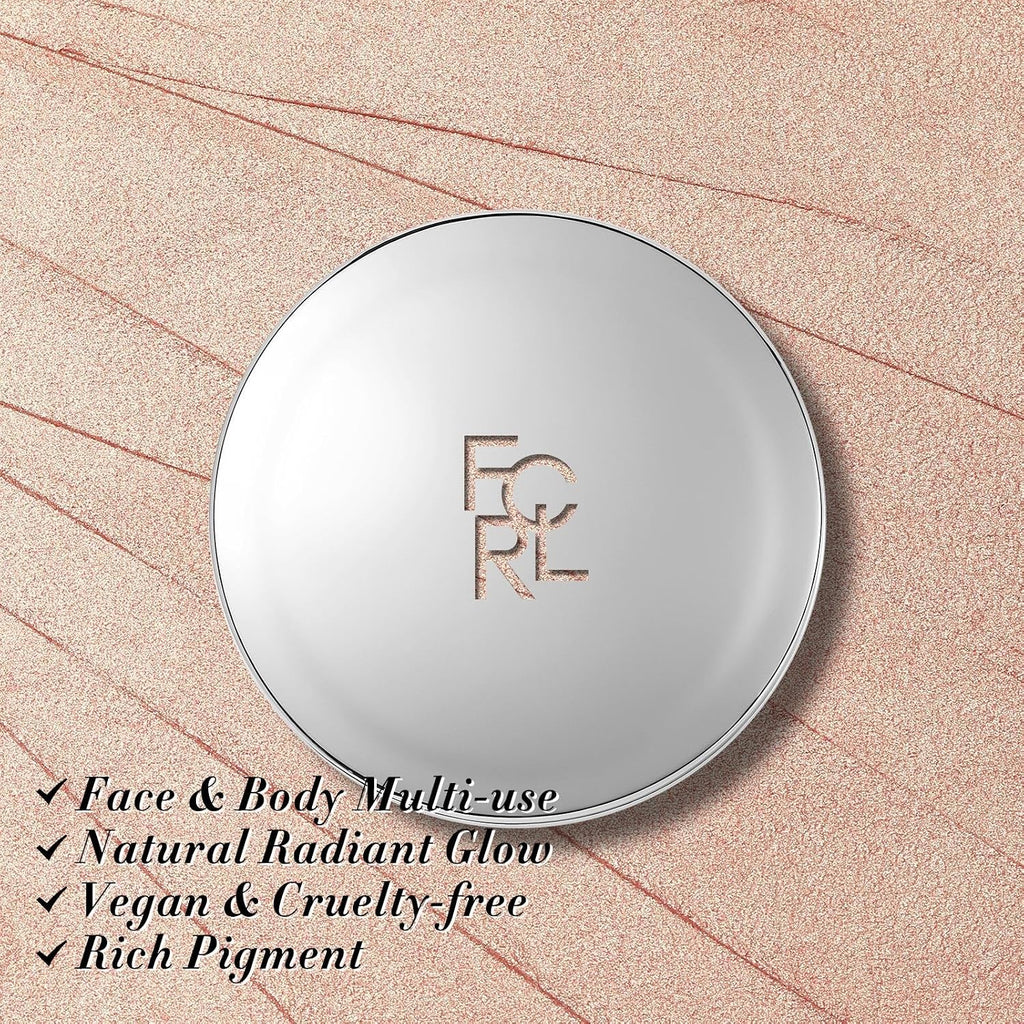 Focallure Shimmer Face Highlighter Makeup Powder, Gel To Powder Glow Finish, Leaving A Lightweight & Healthy Radiance, Long Lasting Luminous Face Body Highlighter Makeup,Gd01 New World