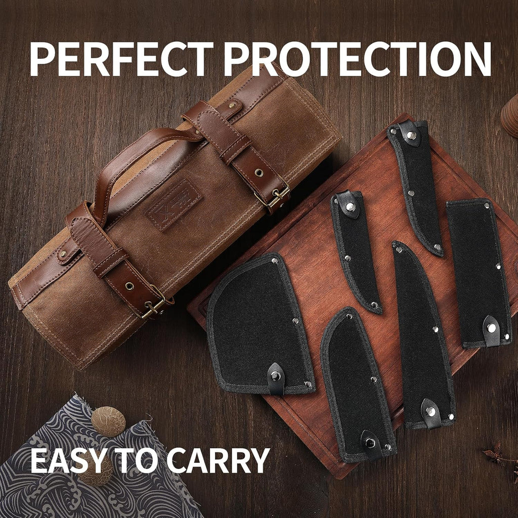 Chef Knife Set, Hand Forged Meat Boning Carving Cleaver Butcher Knife, High Carbon Steel Japan Nakiri Santoku Knife Set With Accessories For Kitchen, Bbq Camping Knives Set With Bag