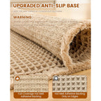 Smiry Waffle Bath Mat 30x20, Extra Soft Absorbent Bathroom Rugs, Non Slip Machine Washable Quick Dry Bath Rugs for Bathroom Floor, Tub, Shower, Home Decor Accessories, Brown