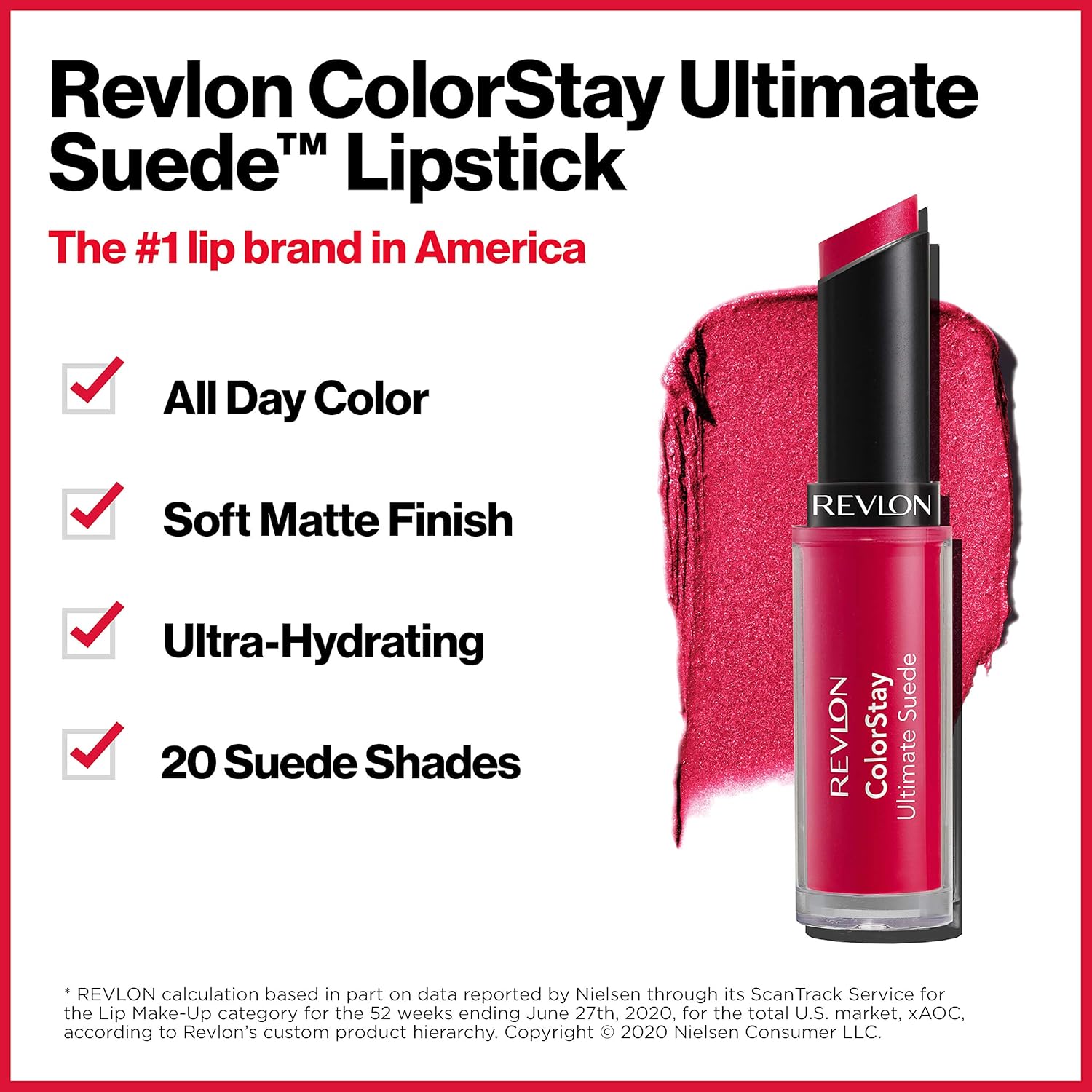 REVLON Lipstick, ColorStay Ultimate Suede Lipstick, High Impact Lip color with Moisturizing Creamy Formula, Infused with Vitamin E, 080 Fashionista, 0.09 Oz