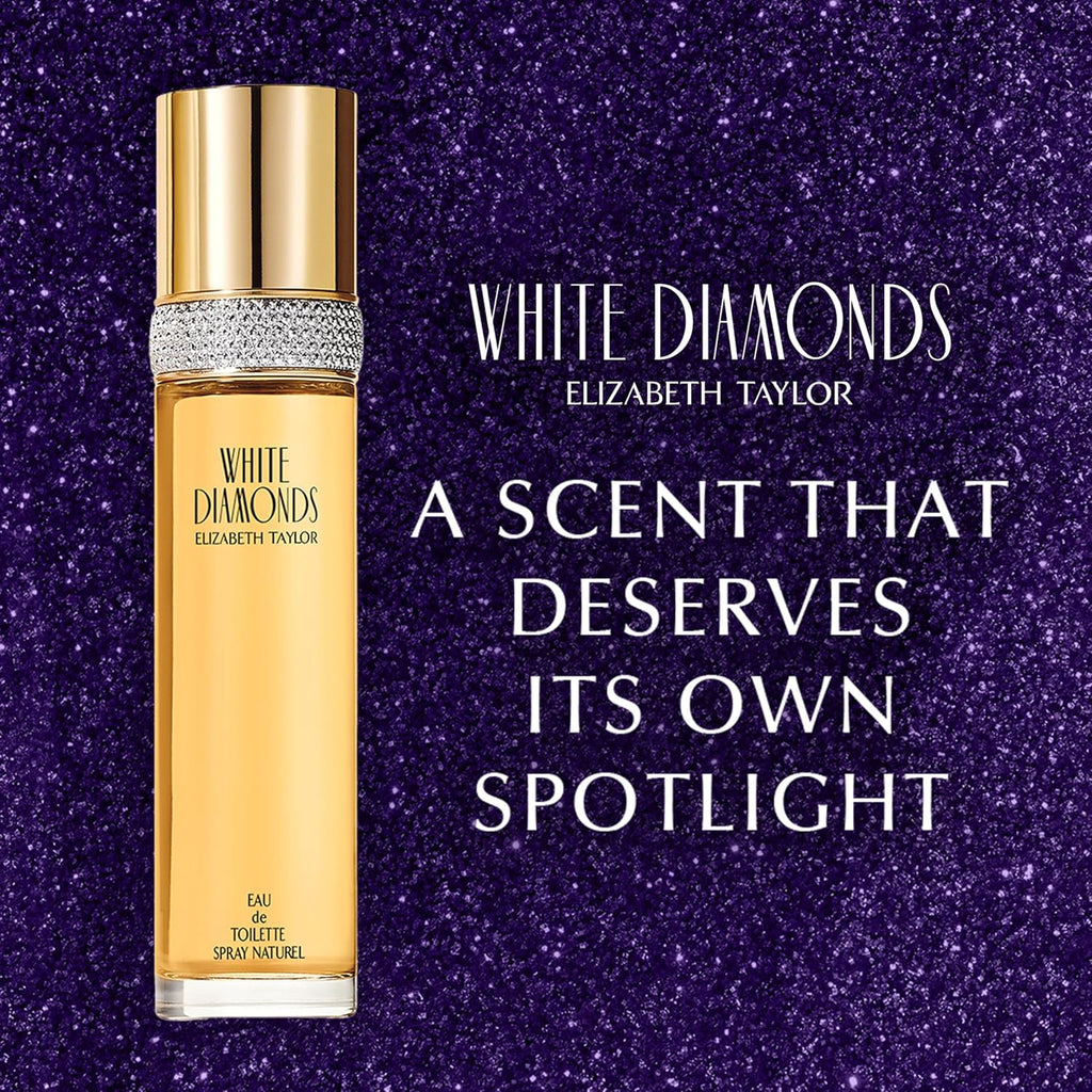 Elizabeth Taylor White Diamonds Women's Perfume, Long-Lasting Floral Fragrance for Her, Eau de Toilette EDT Spray, 3.3 fl oz