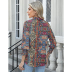 Kistore Women Blouses 3/4 Sleeve Button Down Shirts Smocked Cuffed Business Dressy Casual Tops With Pocket S-Xxl