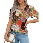 OFEEFAN Womens T Shirts Short Sleeve Pleated Dressy Casual Scooped Neck Summer Tops Blouses