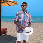 Men'S Casual Button Down Shirts Regular Fit Short Sleeve Hawaiian Shirt For Men