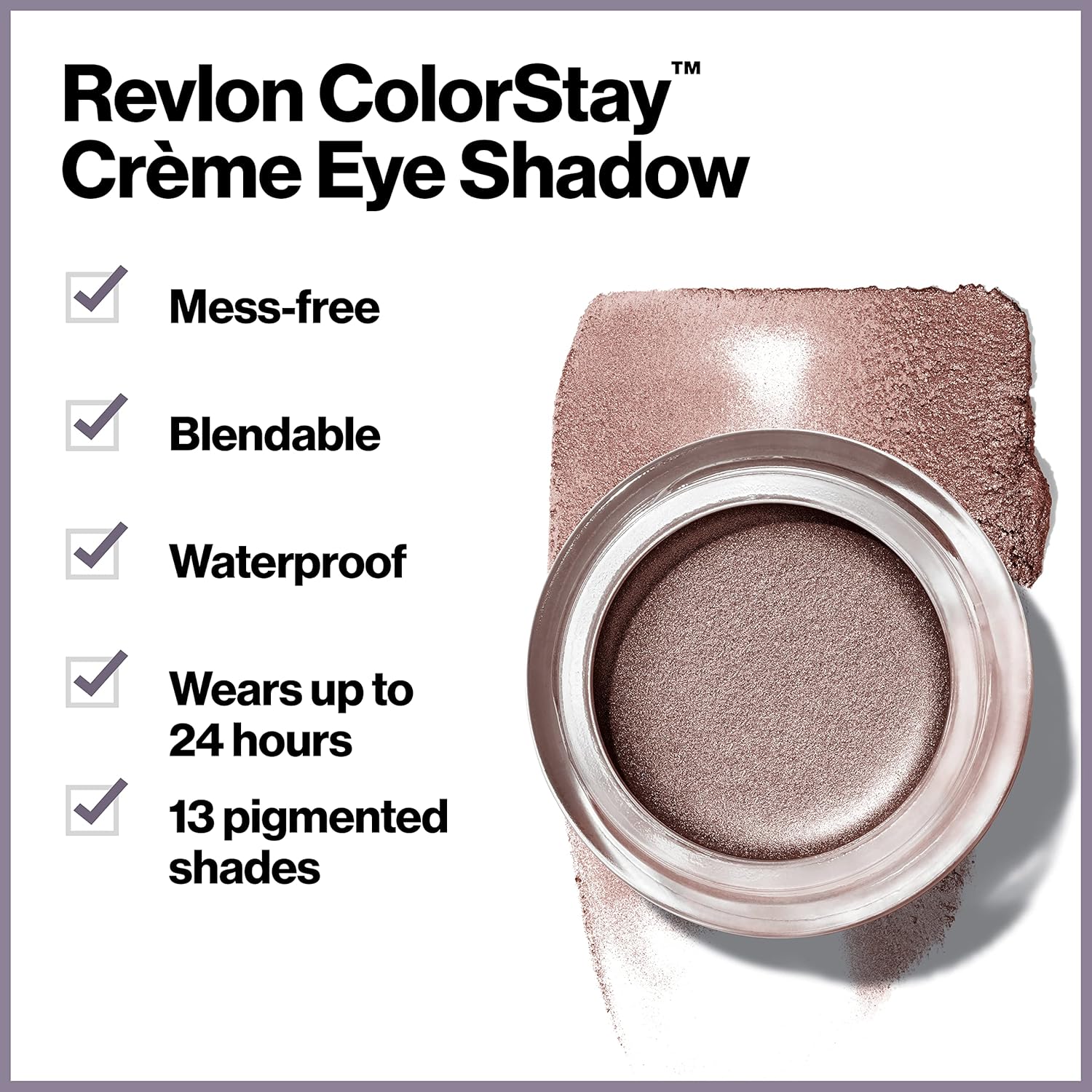 Revlon Crème Eyeshadow, ColorStay 24 Hour Eye Makeup, Highly Pigmented Cream Formula in Blendable Matte & Shimmer Finishes, 710 Caramel, 0.18 Oz