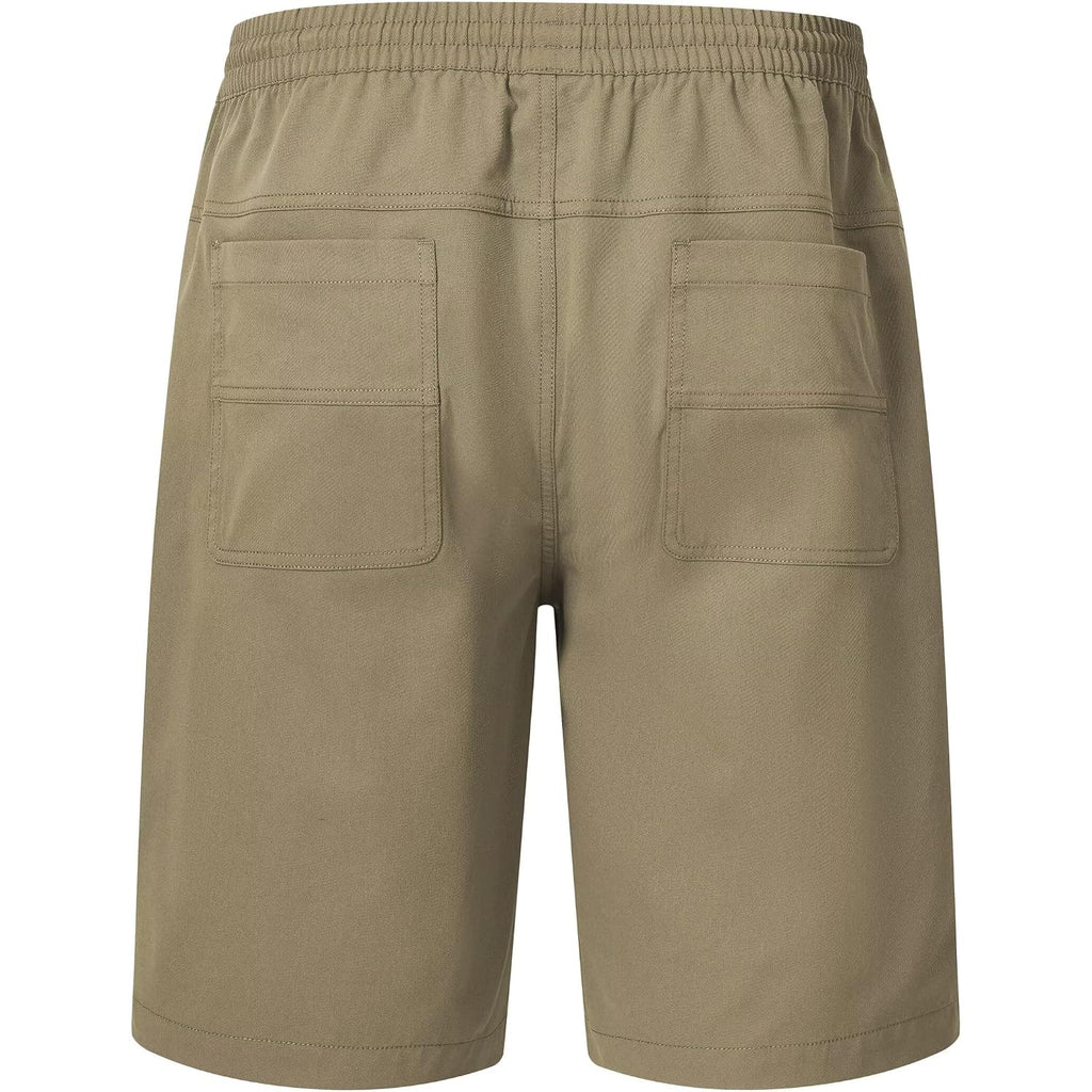 Qpngrp Men'S Stretch Waist Casual Shorts With 5 Pockets Include 1 Zipper Pocket