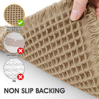 Upgrade Waffle Bath Mat, Boho Bathroom Rugs Absorbent Non Slip, Ultra Soft Bathroom Mat, Machine Washable Knit Bath Rugs With Border For Bathroom, Bedroom, Kitchen, Shower, Tub, 32"X20", Beige