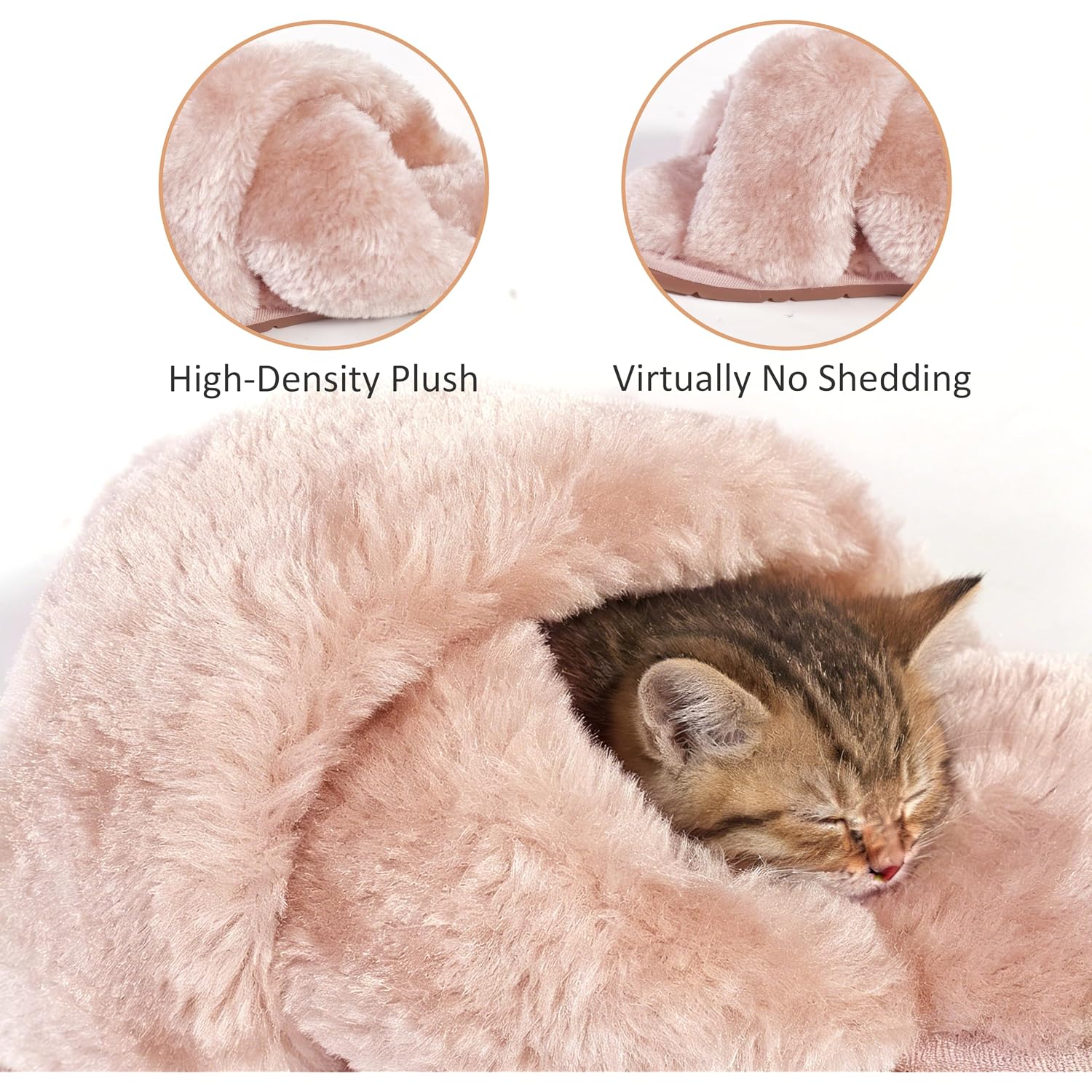 Crazy Lady Women'S Fuzzy Fluffy House Slippers Cute Plush Memory Foam Shoes Cross Band Indoor Outdoor Open Toe Sandals