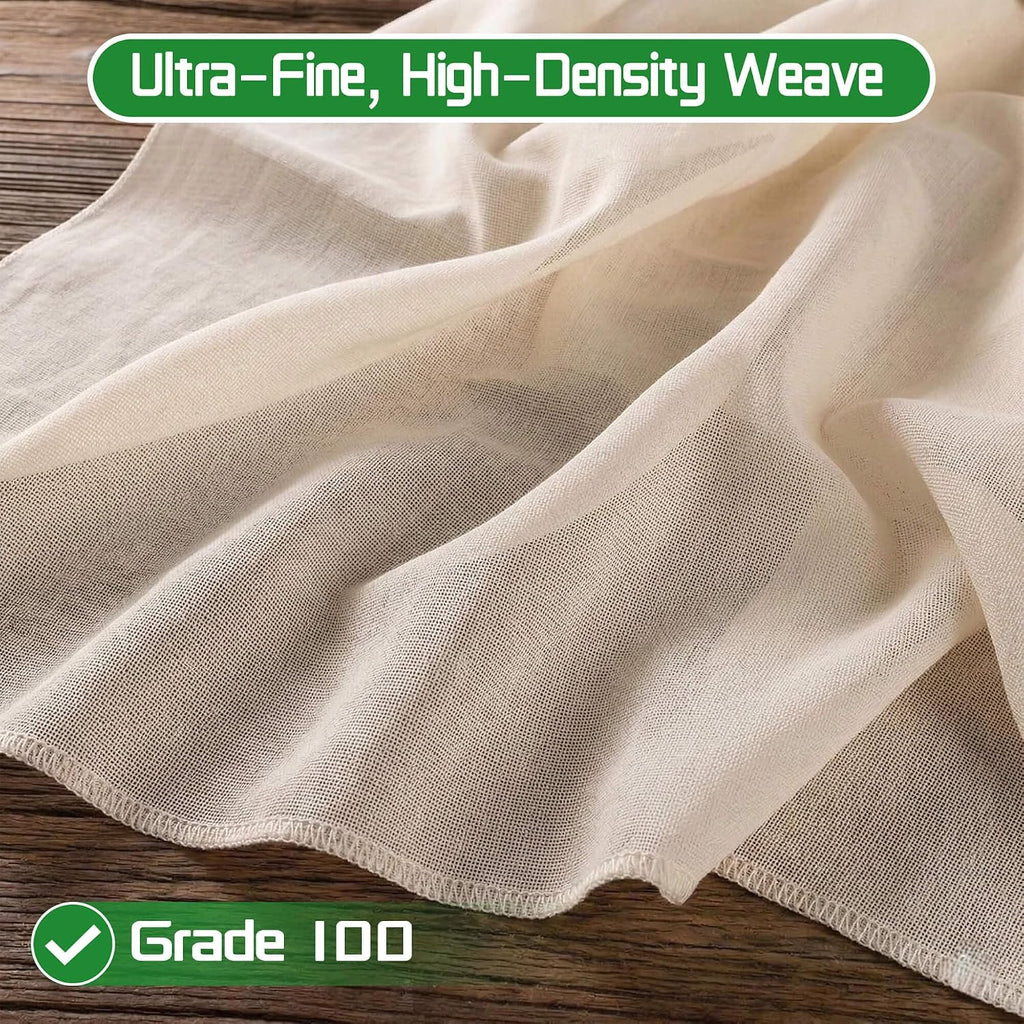 10 Pcs Cheese Cloths, 20X20 Inch Grade 100 Hemmed Cheesecloth For Cooking, Reusable Unbleached Cotton Strainer For Juicing, Baking, Cheese And Yogurt Making