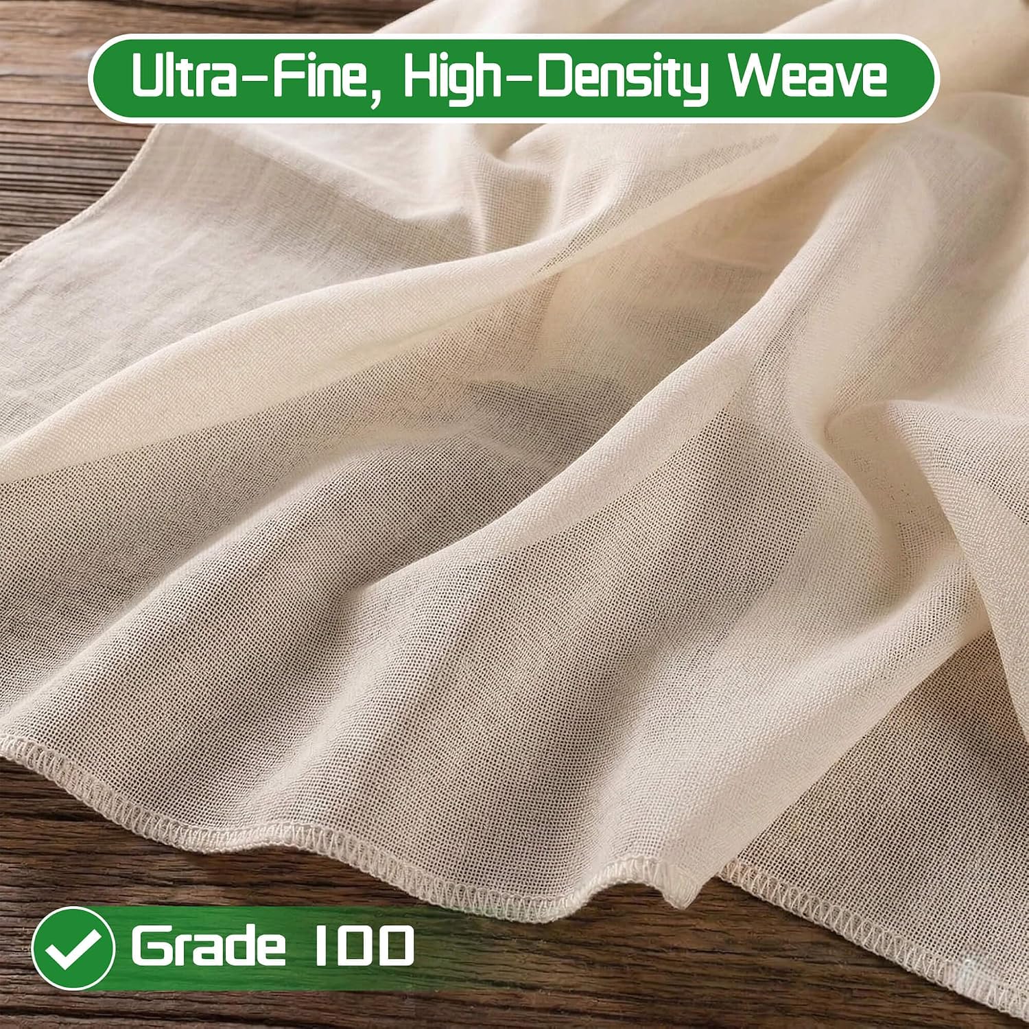 10 Pcs Cheese Cloths, 20X20 Inch Grade 100 Hemmed Cheesecloth For Cooking, Reusable Unbleached Cotton Strainer For Juicing, Baking, Cheese And Yogurt Making
