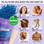 Tress Wellness Waxing Kit for Sensitive Skin, Safe for Face & Skin, Prep & Aftercare Spray, Easy to Use, At-Home Kit for Face, Bikini, Brazilian & Full Body - Digital Display, Black Purple Flower