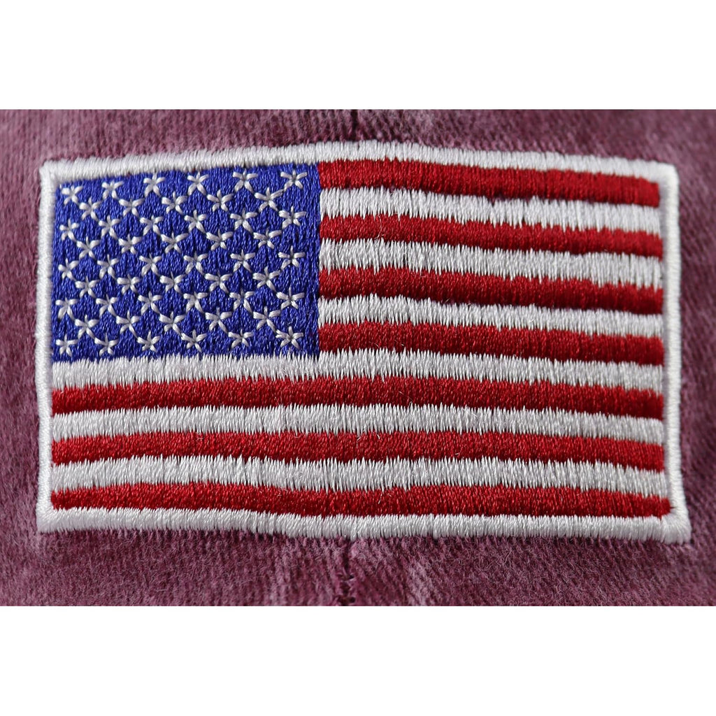 USA American Flag Trucker Hat for Women, Funny Adjustable Washed Embroidered Distressed Mesh Baseball Cap American Flag Embroidered Red