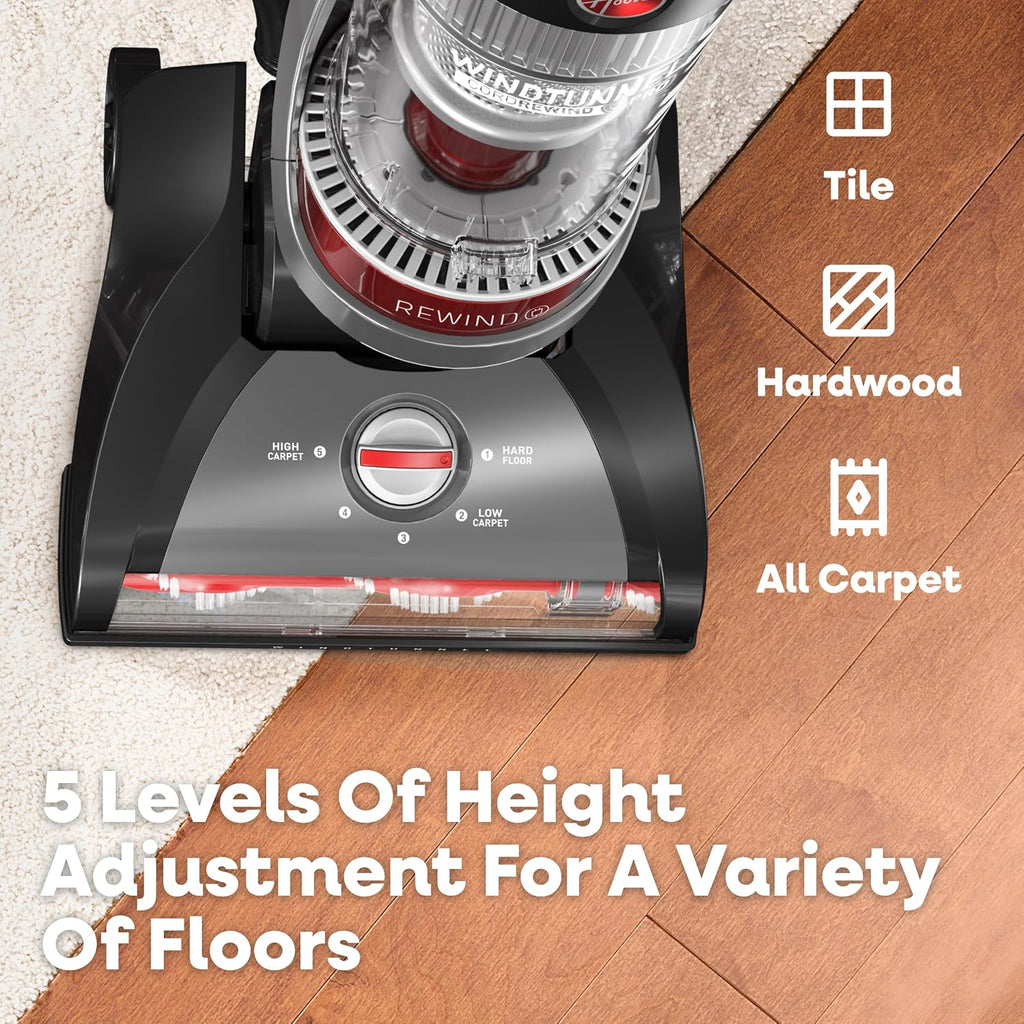 Hoover Windtunnel Cord Rewind Pro Bagless Vacuum Cleaner, Upright