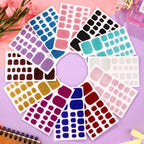 12 Sheets Glitter Toe Nail Wraps Self-Adhesive Toe Nail Polish Stickers Solid Color Nail Art Decals Strips Glittery Manicure Kit with 12 Styles and 2 Pieces Nail Files for Women Girls