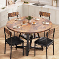 Dining Table Set For 4,Kitchen Table And Chairs For 4, Round Dining Room Table With Upholstered Chairs, 5 Piece Space Saving Circle Wood Kitchen & Dining Room Dinner Dinette Table Set (Vintage, 42In)