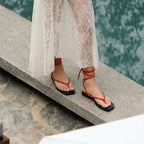 Rope Flat Sandals For Women Strappy Lace Up Square Open Toe Thong Sandals Comfortable Summer Beach Flip Flops Shoes