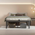 Maf 14 Inch Full Size Metal Platform Bed Frame With Round Corner Legs, 3000 Lbs Heavy Duty Steel Slats Support, Noise Free, No Box Spring Needed, Easy Assembly
