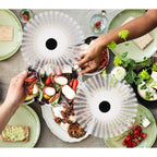 Fly Swatter For Outside/Inside Meal, Picnic, Barbeque, Events - Battery Operated Food Spinning Fan (Black Color, 2Pcs)