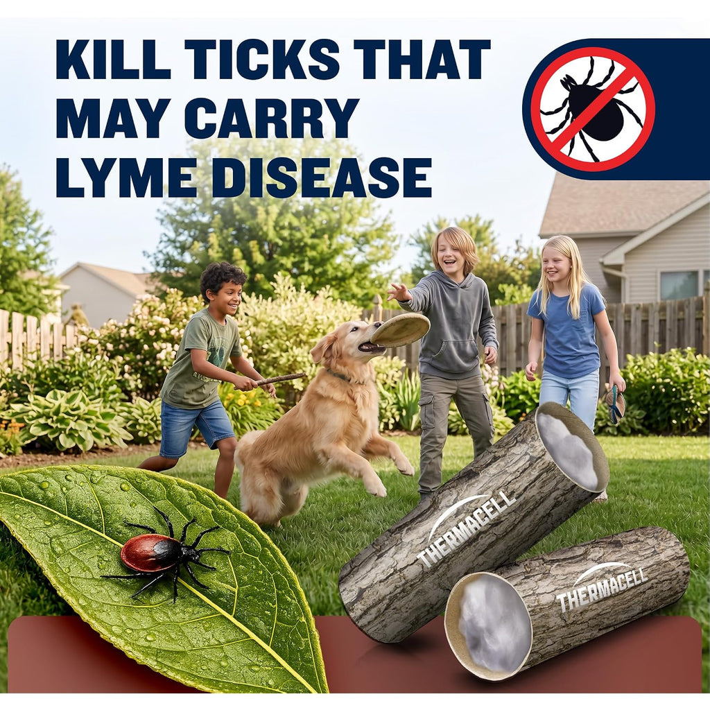 Thermacell Tick Control Tubes; 12 Per Box; No Spray, Easy-To-Use; Kills Ticks That May Carry Lyme Disease; Place In Backyard, Gardens Or Wooded Areas Twice A Year; Won'T Harm Kids, Pets Or Environment