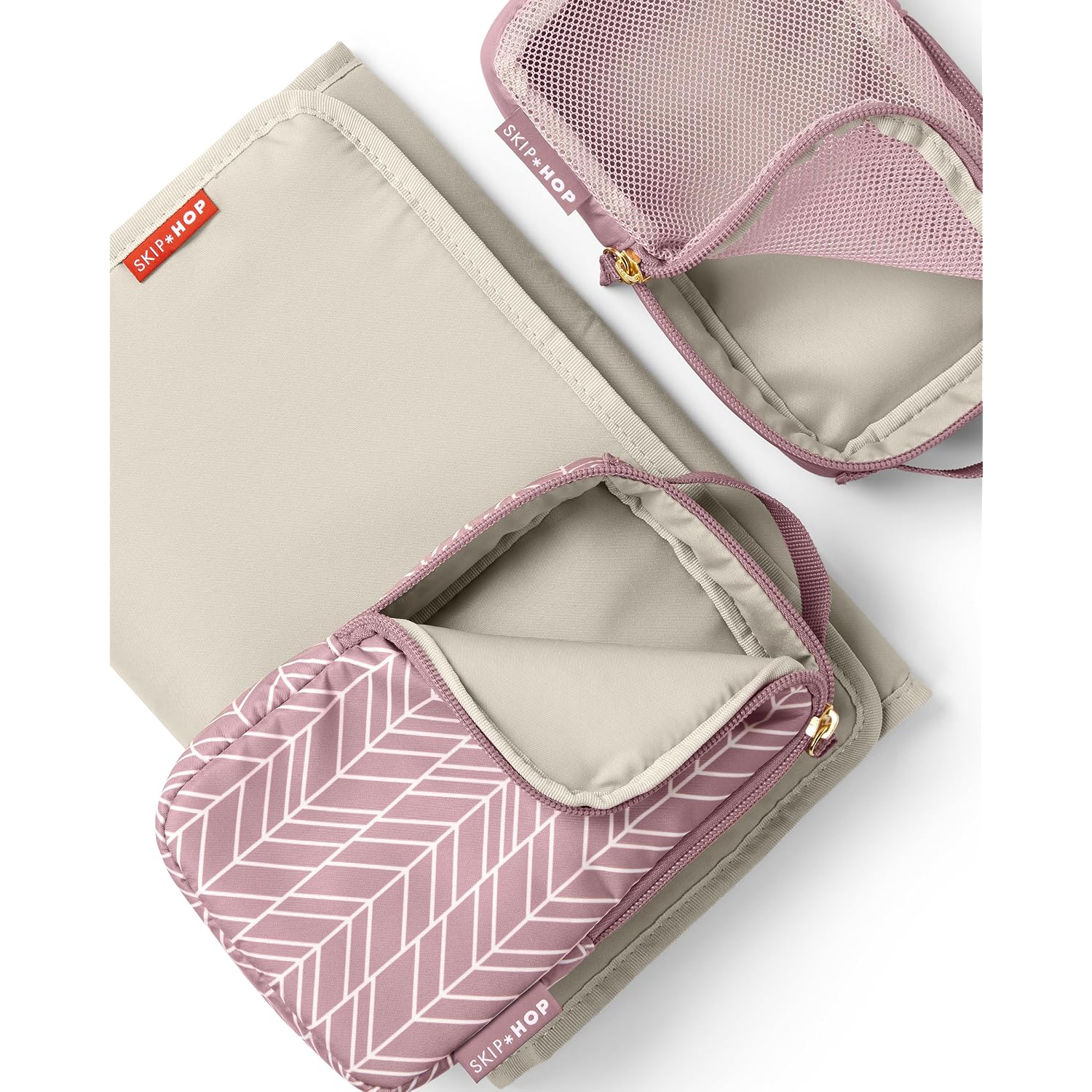 Skip Hop Diaper Bag Backpack: Forma, Multi-Function Baby Travel Bag With Changing Pad & Stroller Attachment, Mauve Mist