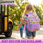 Get Trend Minecraft | Pokemon Kids Backpack For Girls, 18 Inch Bookbag With Padded Straps, Travel School Bag Gamer Gifts