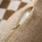 Home Brilliant Linen Throw Pillow Covers 18X18 Burlap Decorative Pillow Covers Farmhouse Throw Pillows For Couch Bench Sofa, Set Of 2, 18 X 18 Inch, Natural Linen