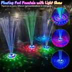 Floating Water Fountain With Underwater Lights, Powered Pump Outdoor, 3 Modes Sprinkler Waterfall Fountain For Inground Above Ground Pool, Pond-Blue-1Pc