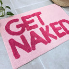 Get Naked Bath Mat Pink - Hot Pink Bathroom Rug, 31" X 20"