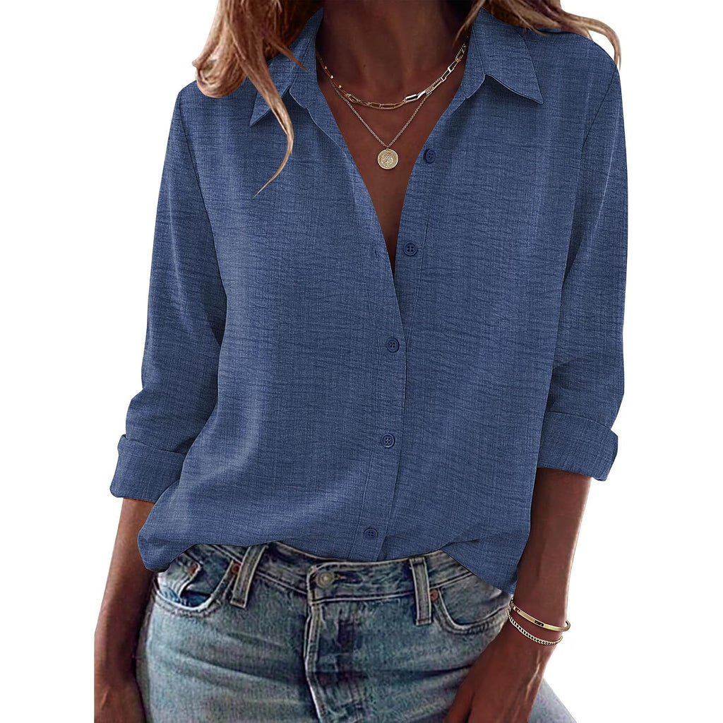 Zeagoo Blouses For Women Dressy Casual Long Sleeve Button Down Shirts Collared Summer Tops Fall Fashion Clothes