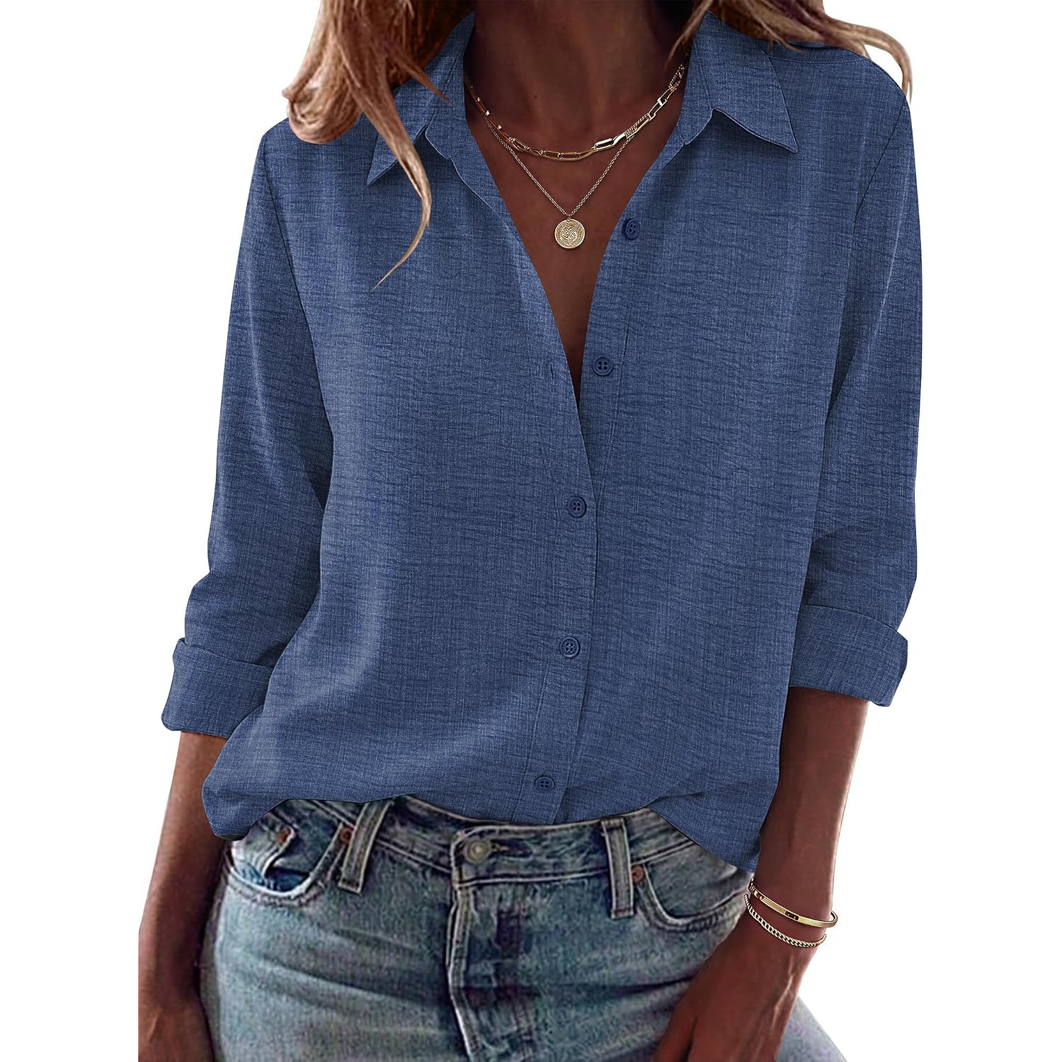 Zeagoo Blouses For Women Dressy Casual Long Sleeve Button Down Shirts Collared Summer Tops Fall Fashion Clothes