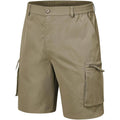 Qpngrp Men'S 9" Inseam Stretch Waist Zipper Cargo Shorts With 6 Pockets