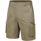 Qpngrp Men'S 9" Inseam Stretch Waist Zipper Cargo Shorts With 6 Pockets