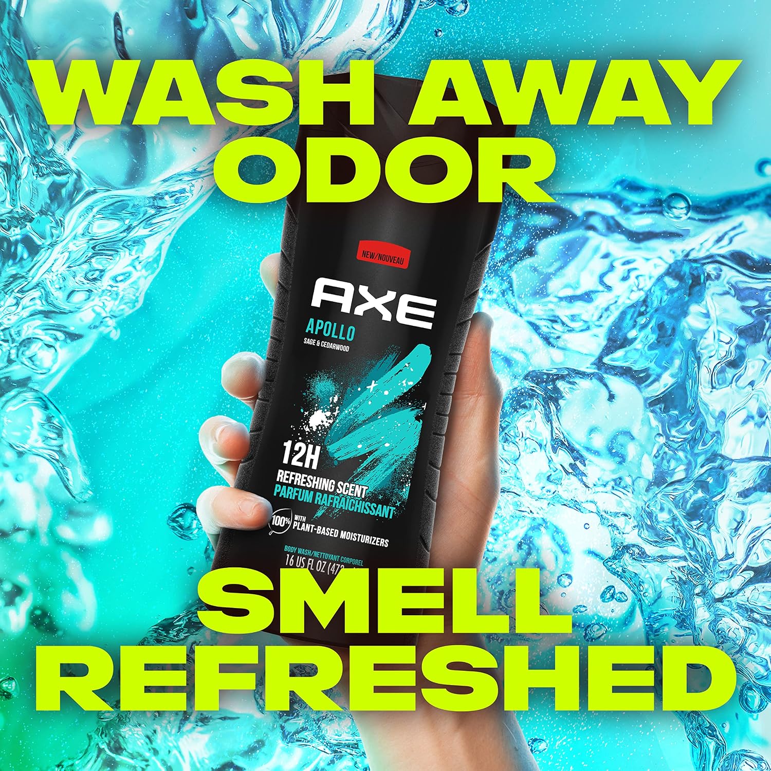 Axe Sage & Cedarwood Body Wash Apollo 4 Count For Long Lasting Freshness Men'S Body Wash With Odor-Busting Prebiotics 16 Oz
