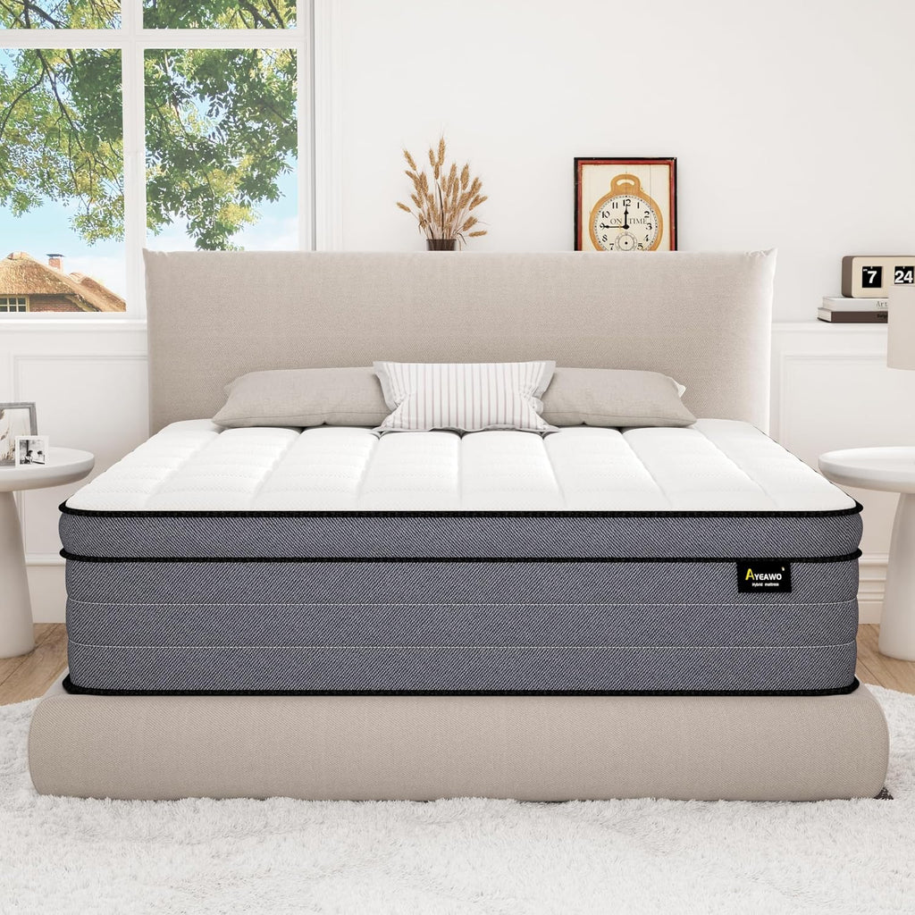 Full Size Mattress, 10 Inch Hybrid Full Bed Mattress With Gel Memory Foam & Pocketed Springs, Medium Firm Bed In A Box, Pressure & Back Pain Relief, Certipur-Us, Teens, Adults, Guest Rooms