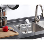SunnyPoint NeverRust Deluxe Kitchen & Bathroom Sink Sponge Holder Organizer with Adhesive Mount - Additional Suction Cup Included – Sponge & Brush NOT Included – 7.4 x 3.3 x 2.75 Inch