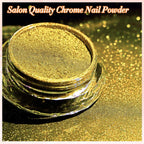 FNNZ Chrome Nail Powder, Champagne Gold Metallic Nail Powder, Pigment Premium Mirror Chrome Nail Powder Mirror Effect Salon Nail Art Glitter Dust for Gel Polish Decoration Home DIY Nail Manicure