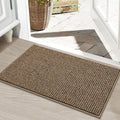 Beqhause Dirt Trapper Door Mat 20" X 32", Non-Slip Washable Doormats, Beige | Entrance Mat Dirt Resistant And Absorbent Welcome Mat, Low Profile Floor Mats For Front Back Door And Entryway