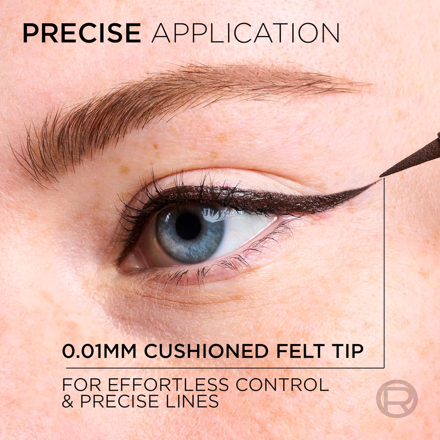 L'Oreal Paris Haute Precision Waterproof Liquid Eyeliner, Smudge-Proof Eye Liner with Micro-Tip, for up to 28HR Eye Makeup Wear, 020 Brown Leather