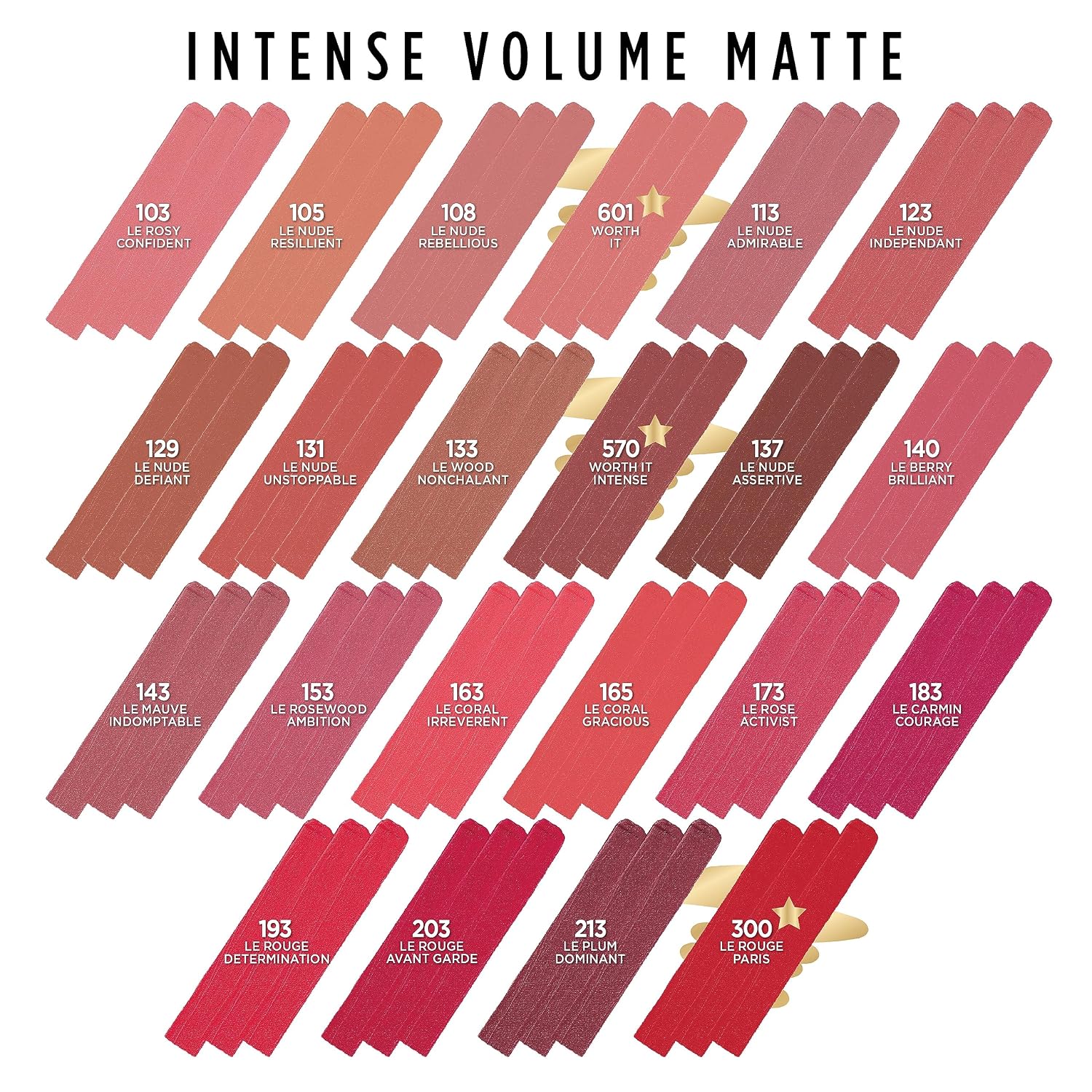 L'Oreal Paris Colour Riche Intense Volume Matte Lipstick, Lip Makeup Infused With Hyaluronic Acid For Up To 16Hr Wear, Worth It, 0.06 Oz