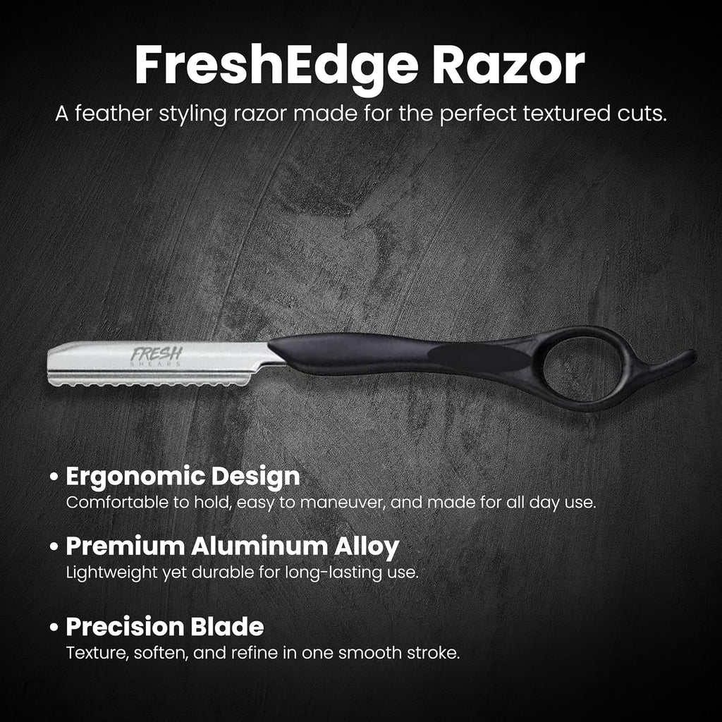 Freshedge Razor By Fresh Pro Tools, Professional Texturizing Feather Razor For Hair Cutting, Hairstylist Essentials & Barber Supplies