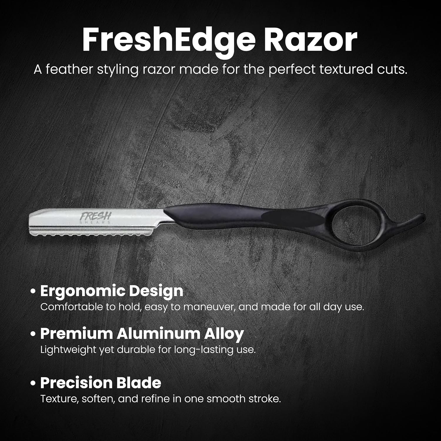 Freshedge Razor By Fresh Pro Tools, Professional Texturizing Feather Razor For Hair Cutting, Hairstylist Essentials & Barber Supplies
