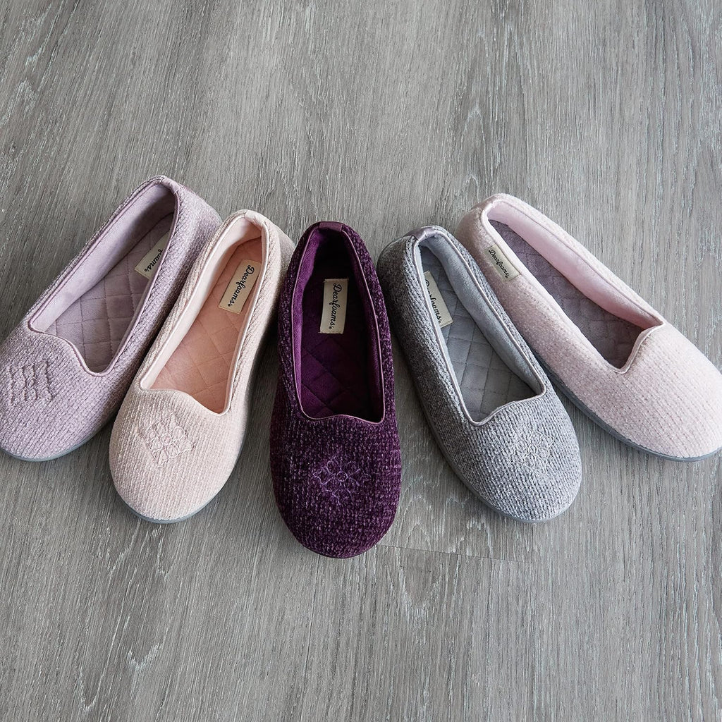 Dearfoams Women'S Rebecca Soft Memory Foam Lightweight House Shoes Cozy Loafer With Warm Lining And Wide Widths Slipper