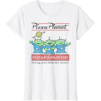 Disney Pixar Toy Story Pizza Planet Aliens T-Shirt White