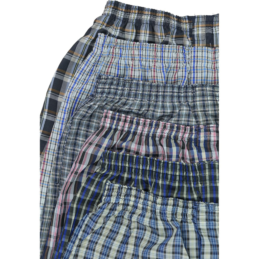 Tobeinstyle Men'S Pack Of 3 Or 6 Button Fly Loose Fit Tartan Plaid Boxer Shorts