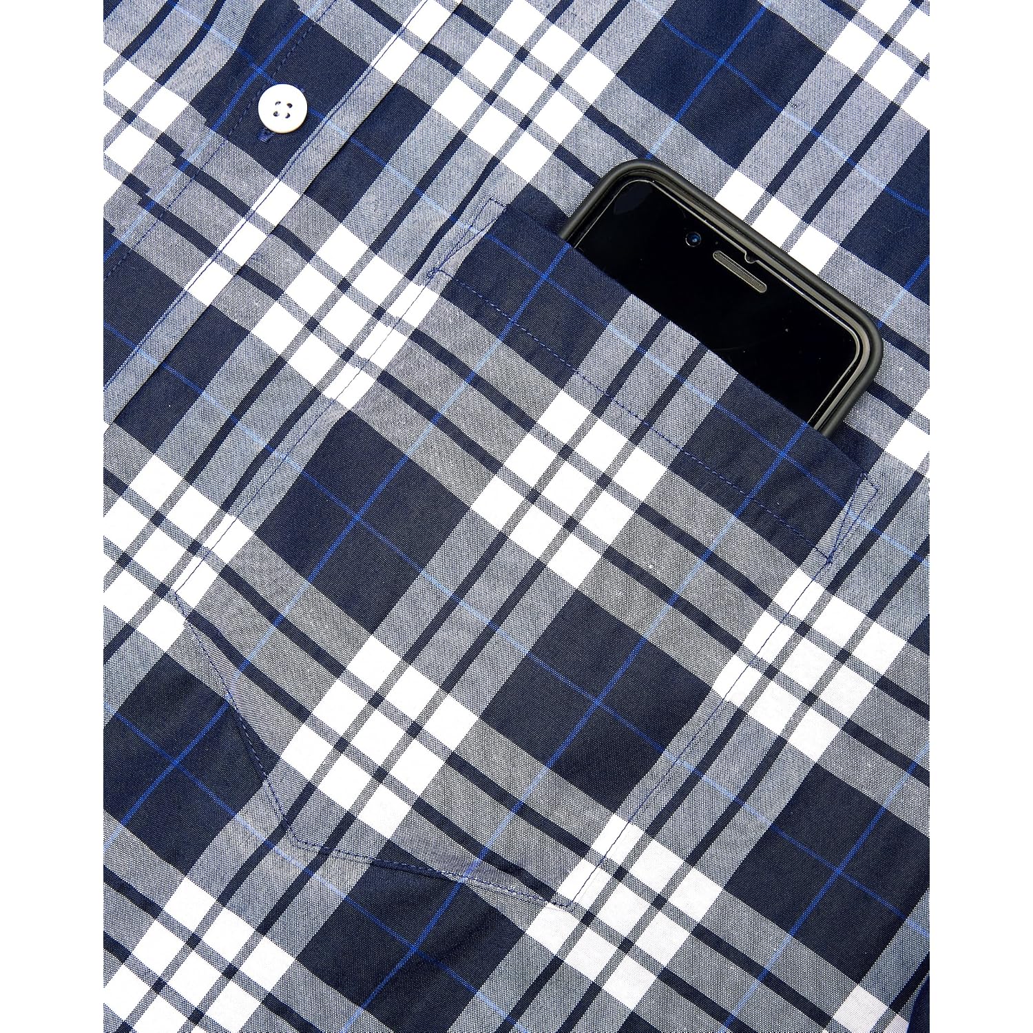 Alimens & Gentle Mens Plaid Short Sleeve Button Down Shirts Cotton Regular Fit Casual Gingham Shirts