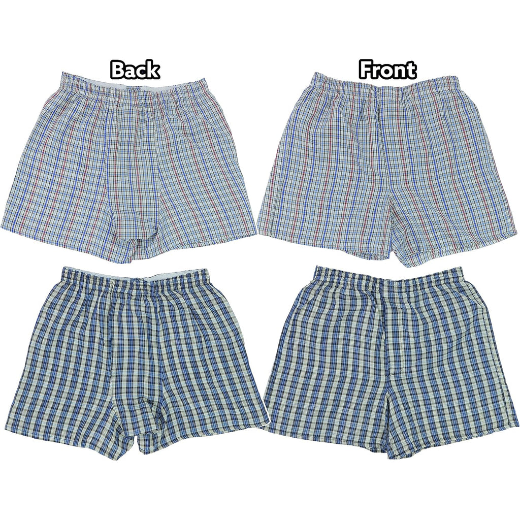 Tobeinstyle Men'S Pack Of 3 Or 6 Button Fly Loose Fit Tartan Plaid Boxer Shorts